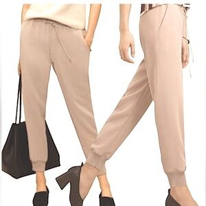 Aritzia Wilfred Tan Buffon Crepe Joggers, M